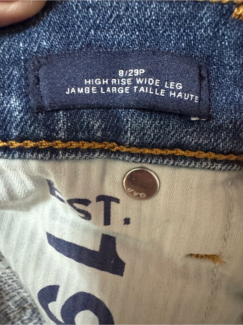 Gap High-Rise Wide Leg Women's Jeans in Dark Blue - Picture 6 of 7
